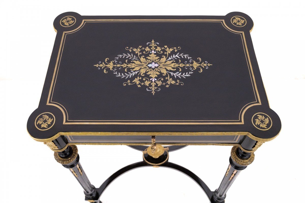 Table Ouvrante, Console De Style Napoléon, France.-photo-3