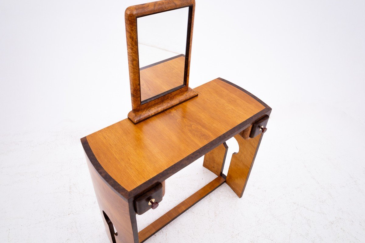 Art Deco Dressing Table And Chairs Set, Poland, Art Deco, Ca. 1940.-photo-3