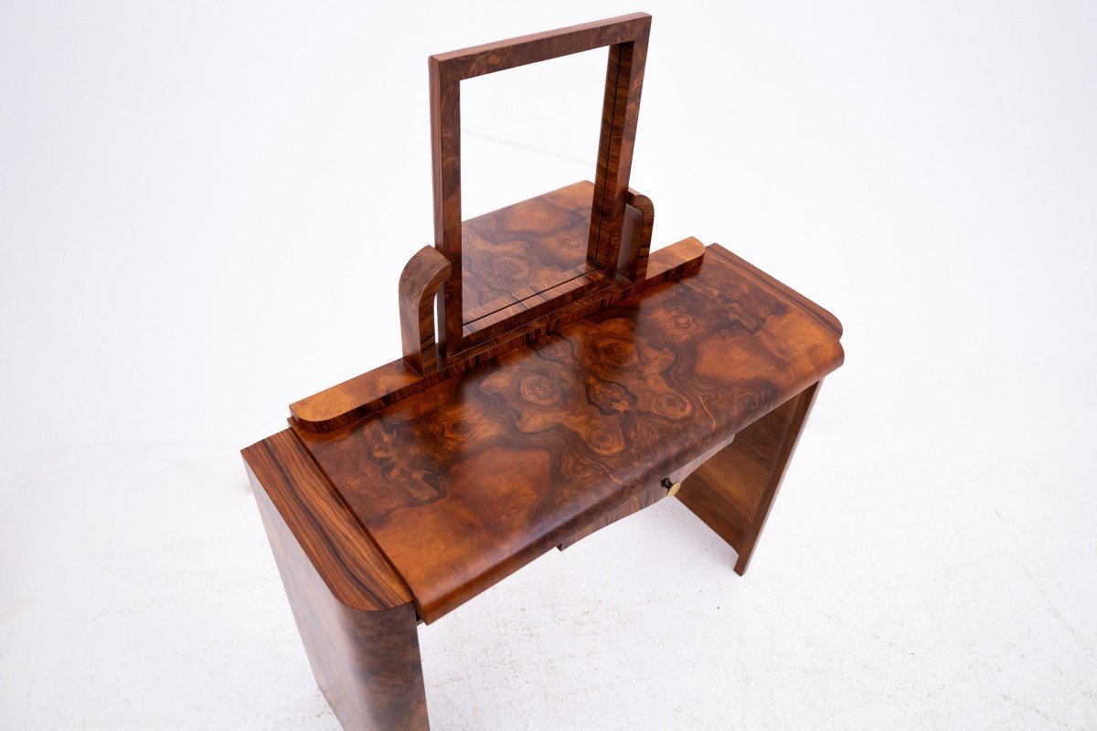 Art Deco Dressing Table With Chair, Poland, Ca. 1930.-photo-2