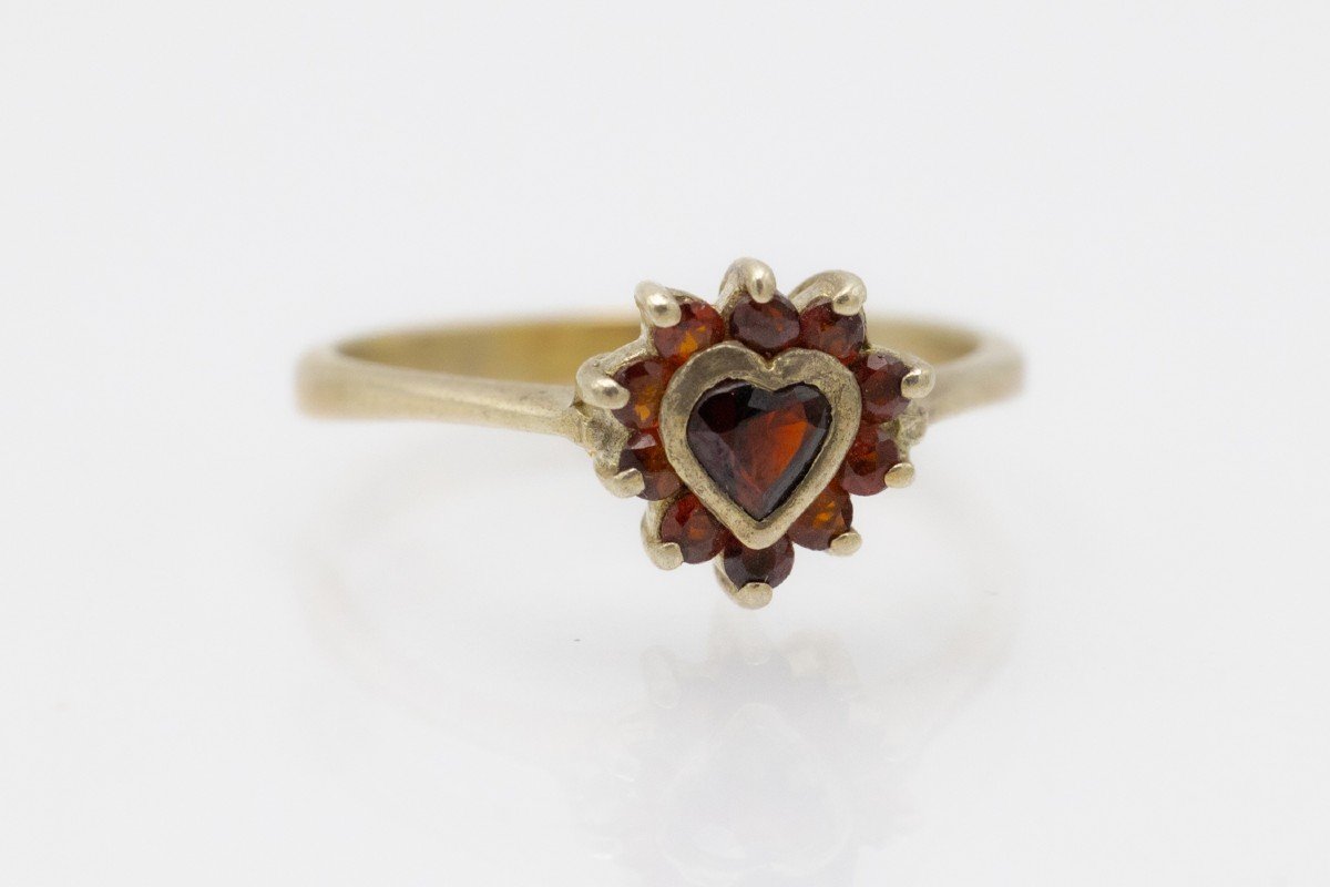 Valentine's Day Gift - Vintage Gold Plated Heart Pattern Ring-photo-1