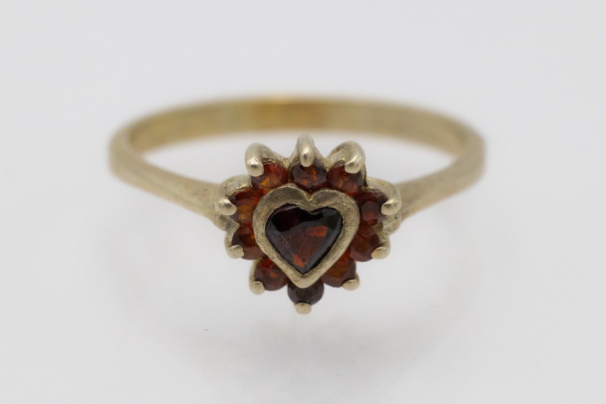 Valentine's Day Gift - Vintage Gold Plated Heart Pattern Ring-photo-2