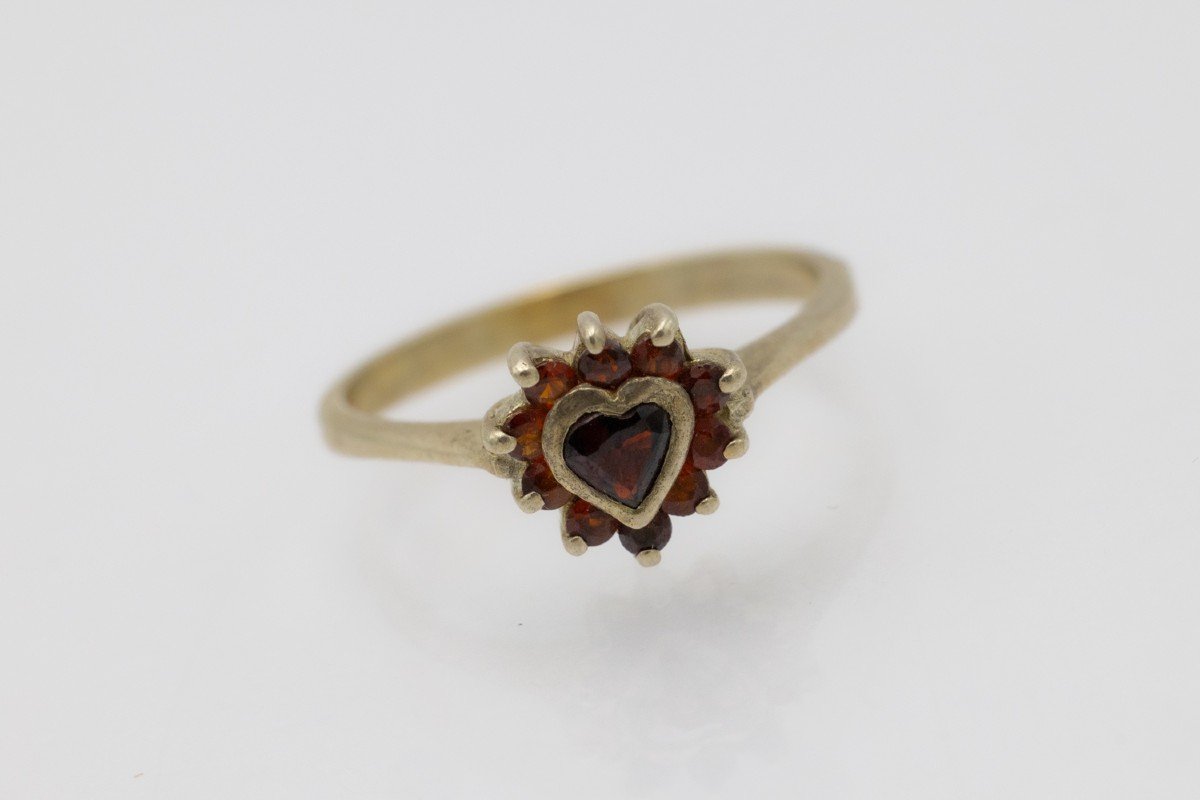 Valentine's Day Gift - Vintage Gold Plated Heart Pattern Ring-photo-3