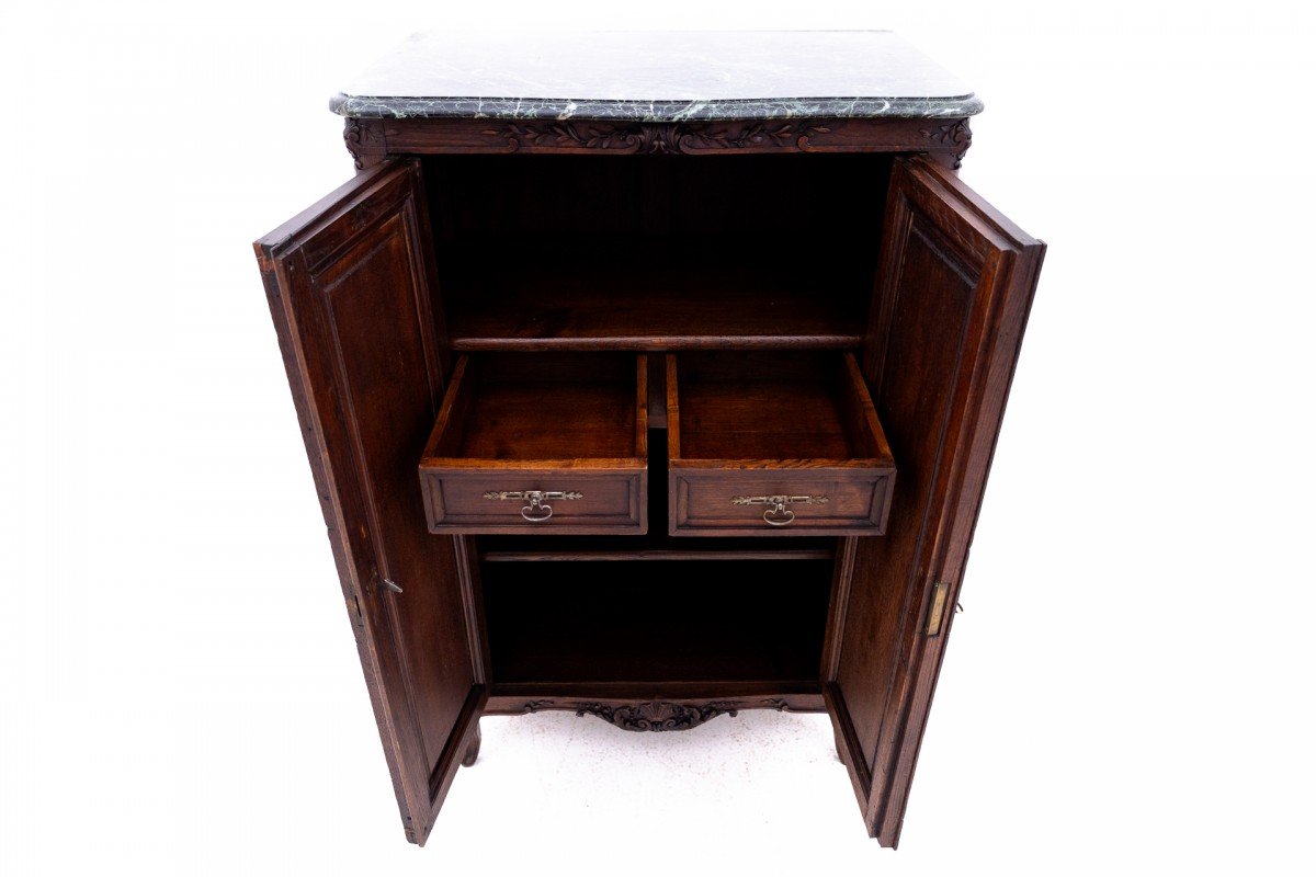 Antique Chest Of Drawers With Stone Top, France, Late 19th Century.-photo-2