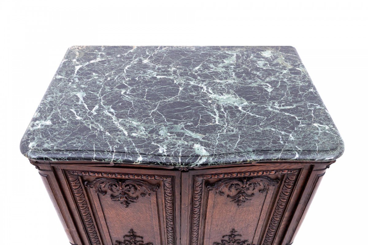 Antique Chest Of Drawers With Stone Top, France, Late 19th Century.-photo-3