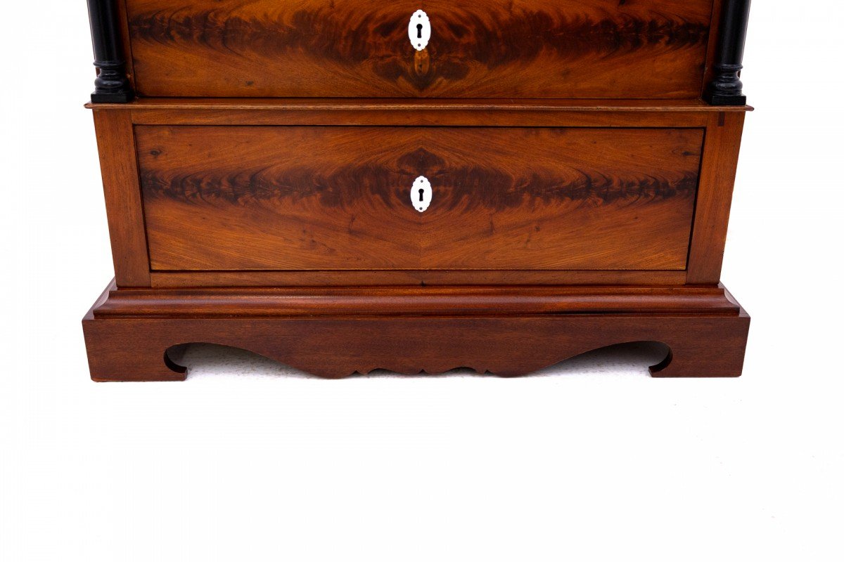 Antique Mahogany Chest Of Drawers, Scandinavian, 2nd Half Of The 19th Century.-photo-1