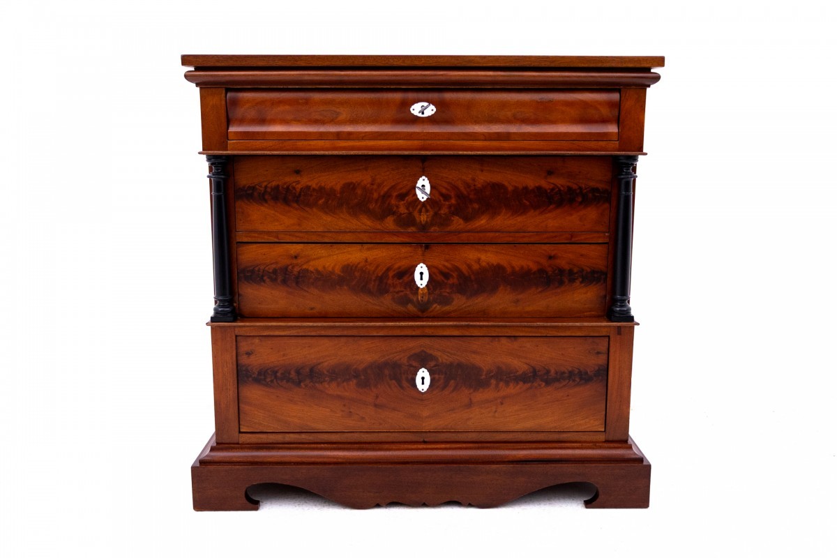 Antique Mahogany Chest Of Drawers, Scandinavian, 2nd Half Of The 19th Century.