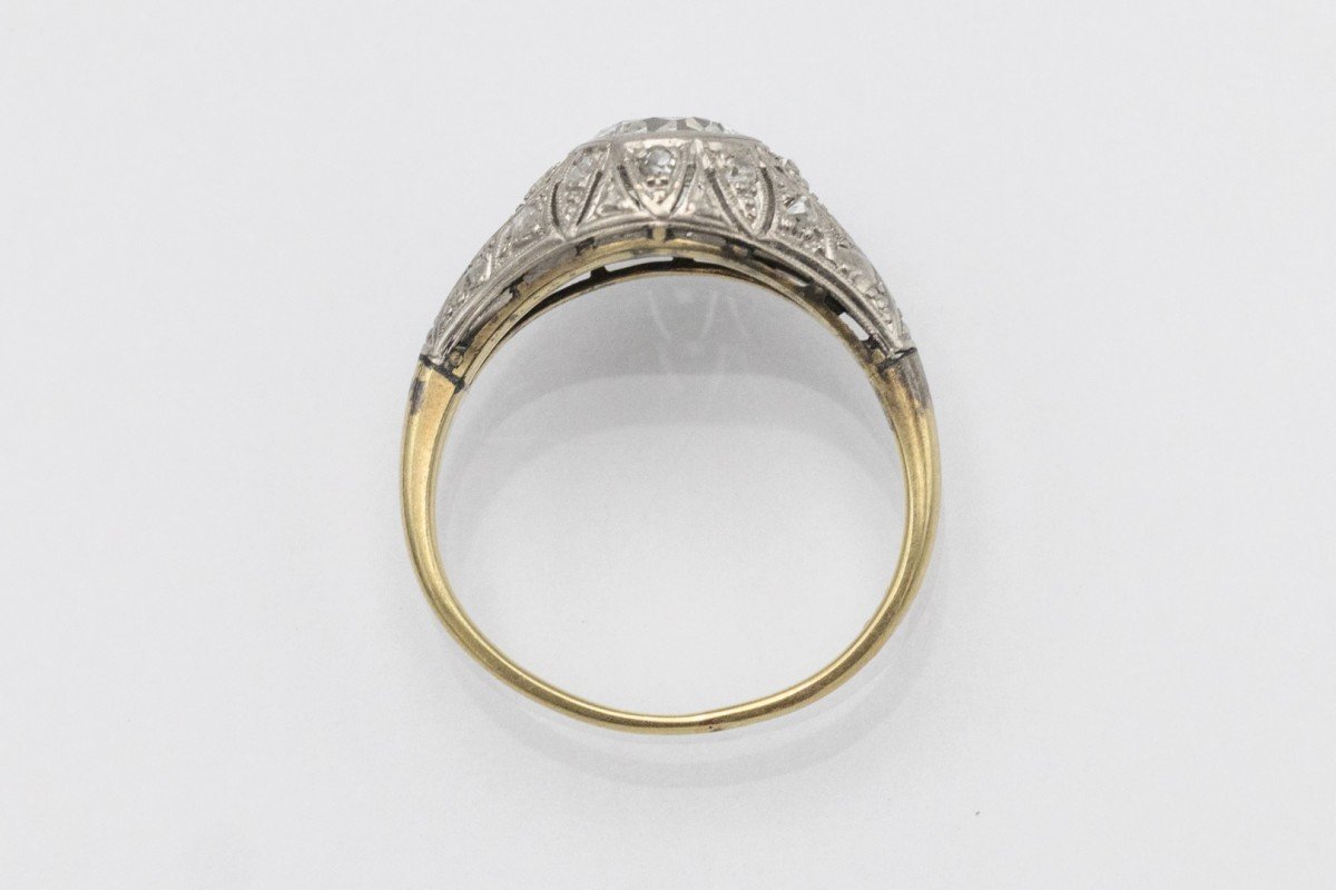 Art Deco Ring With An Old Cut Diamond, Approximately 1.00 Ct, 1920s/1930s-photo-1