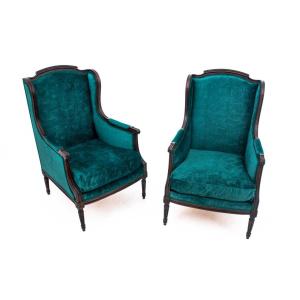 A Set Of Green Armchairs In The Louis XV Style, France, Circa 1890.