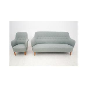 A Set - A Sofa With An Armchair, Designed By Carl Malmsten, Sweden, 1950s.