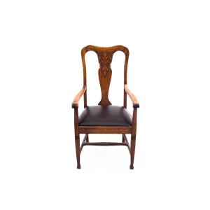 Oak Armchair, Western Europe, Early 20th Century.