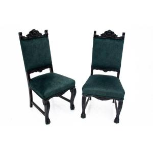 A Pair Of Antique Chairs On Lion Legs, Western Europe, Circa 1920.
