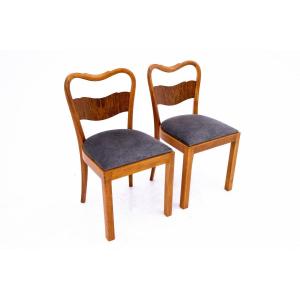 Two Art Deco Chairs, Poland, 1950s. After Renovation