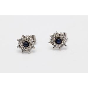 White Gold Earrings With Sapphires And Diamonds