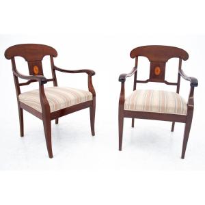 A Pair Of Antique Armchairs Dating From Around 1860, Northern Europe.