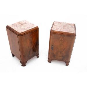 Art Deco Style Bedside Tables, Circa 1940.
