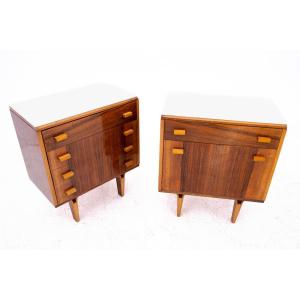 Pair Of Mid-century Modern Bedside Tables, Czechoslovakia, 1970s