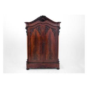 Antique Wardrobe, Western Europe, Turn Of The 19th And 20th Centuries.