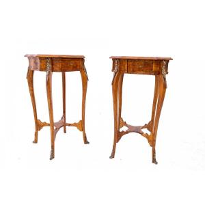 Pair Of Side Tables, Western Europe, 2nd Half Of The 20th Century.