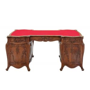 Walnut Desk, France, Ca. 1860.