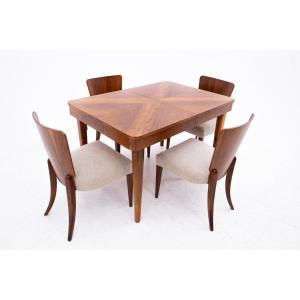 Art Deco Dining Room Set Designed By J. Halabala, Czechoslovakia, 1930s.