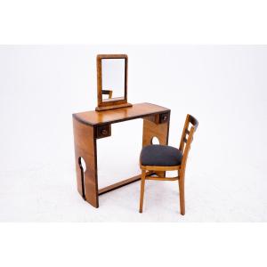 Art Deco Dressing Table And Chairs Set, Poland, Art Deco, Ca. 1940.