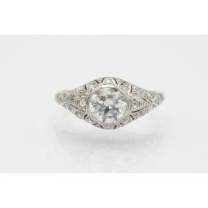 Art Deco Ring With An Old Cut Diamond, Approximately 1.00 Ct, 1920s/1930s