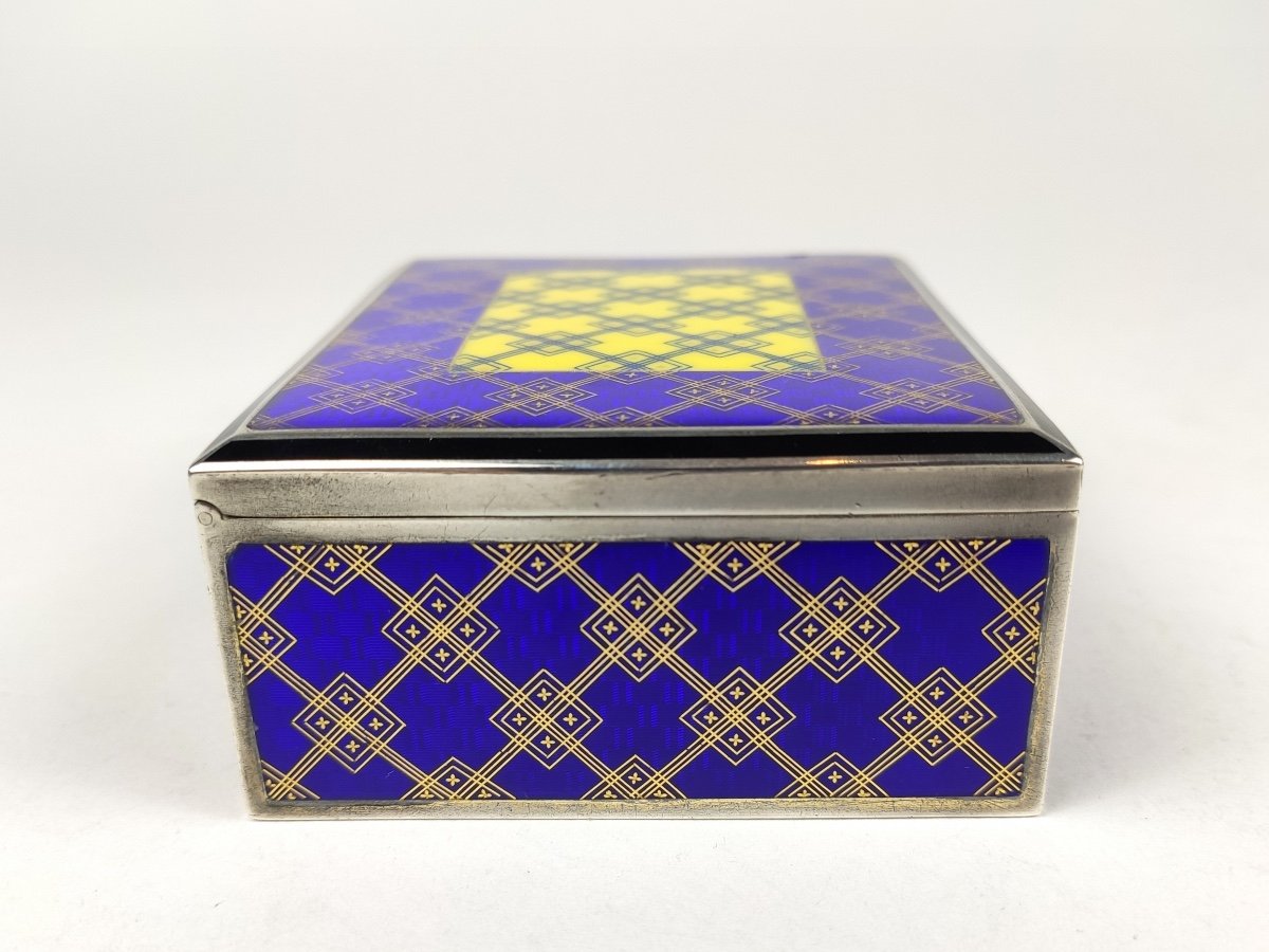 Kuppenheim: Exceptional Box Box In Guilloche Silver, Enamelled & Japanese Gold. E-mail-photo-2