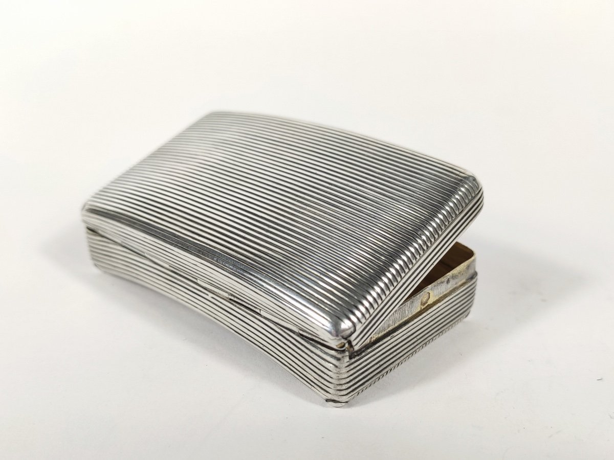 Superb And Heavy Snuffbox In Sterling Silver And Vermeil From The Empire Period, 1809-1818.-photo-7