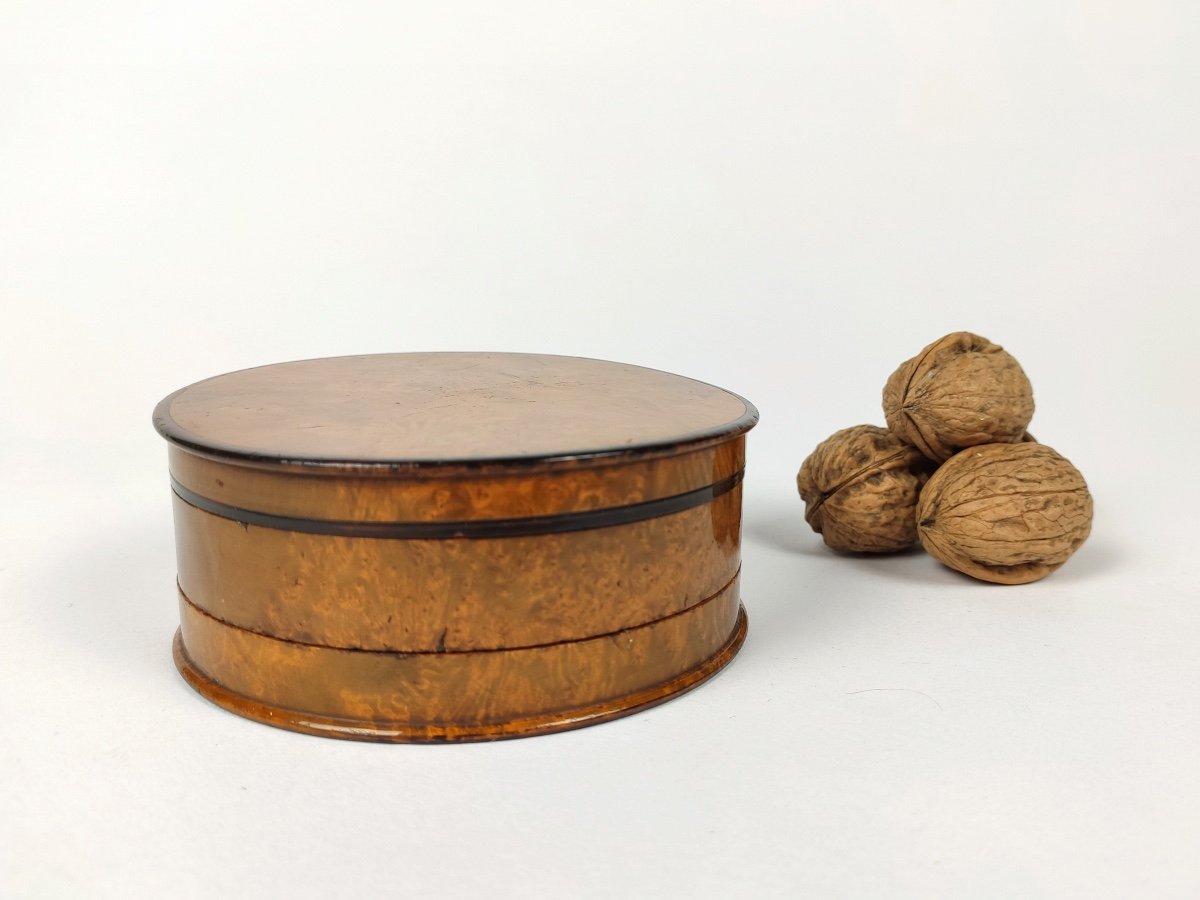 Very Large Box With Double Compartments In Burl Wood And Tortoiseshell. Empire Period, Early 19th Century-photo-5