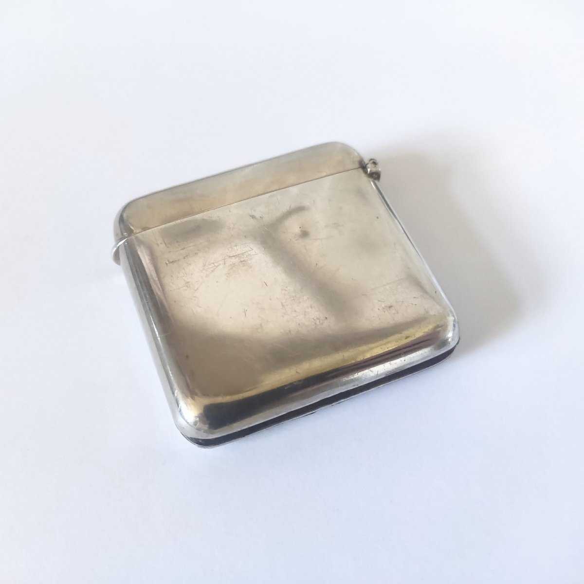 Very Rare & Interesting Pyrogenic Secret Photo Holder In Sterling Silver And Vermeil. Matchbox-photo-3