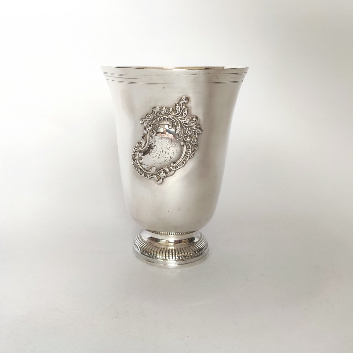 Bouty: Very Heavy (163 Gr) And Large Solid Silver Cup From The End Of The 18th Century. -photo-2