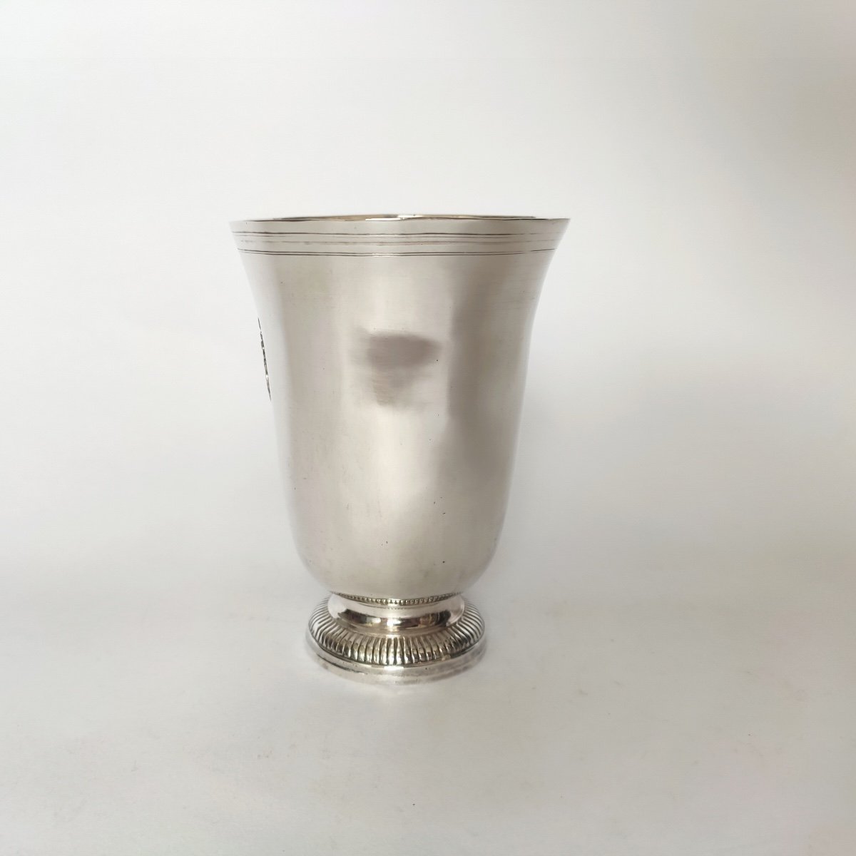 Bouty: Very Heavy (163 Gr) And Large Solid Silver Cup From The End Of The 18th Century. -photo-3