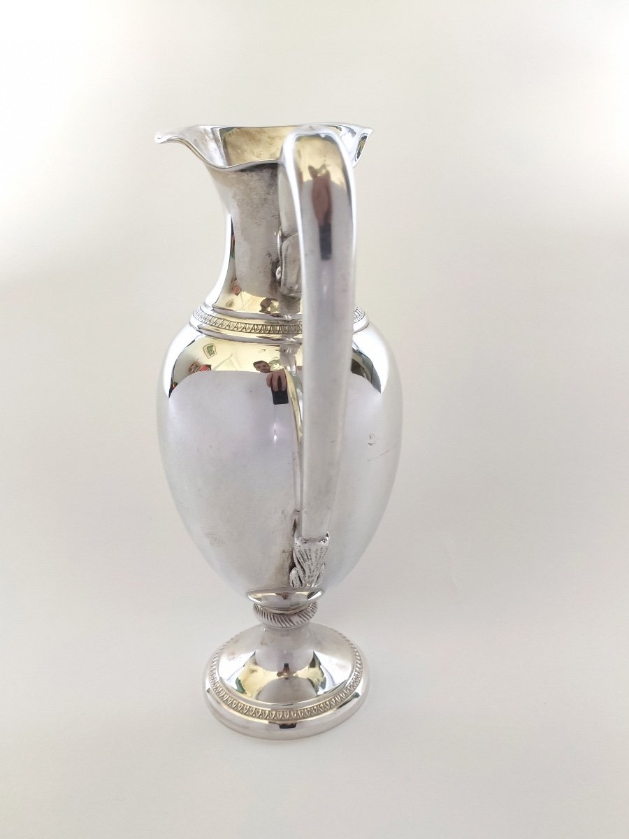 Large Italian Solid Silver Ewer In Neo Classical Style.-photo-2