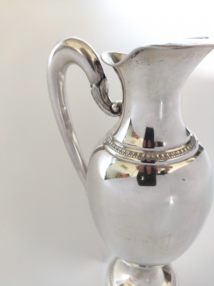 Large Italian Solid Silver Ewer In Neo Classical Style.-photo-3