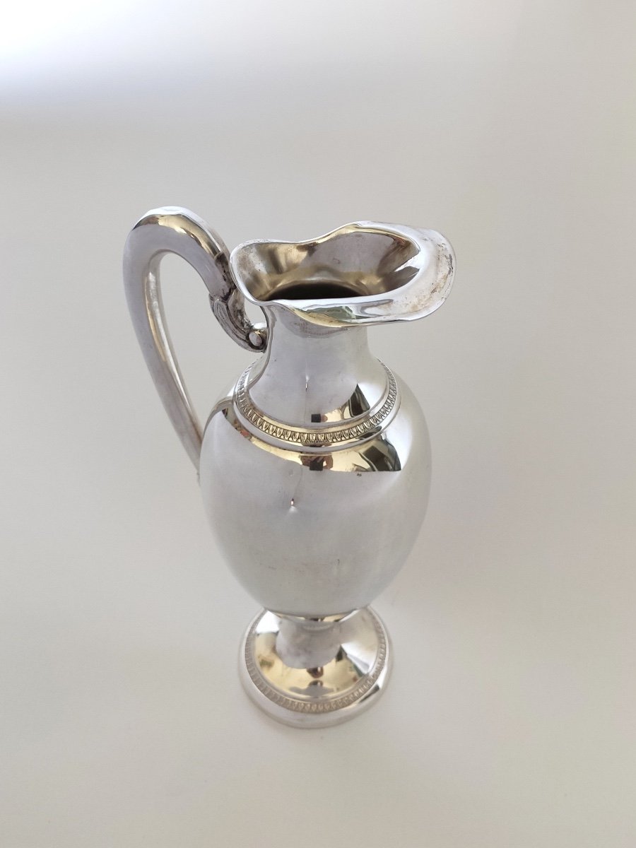 Large Italian Solid Silver Ewer In Neo Classical Style.-photo-7