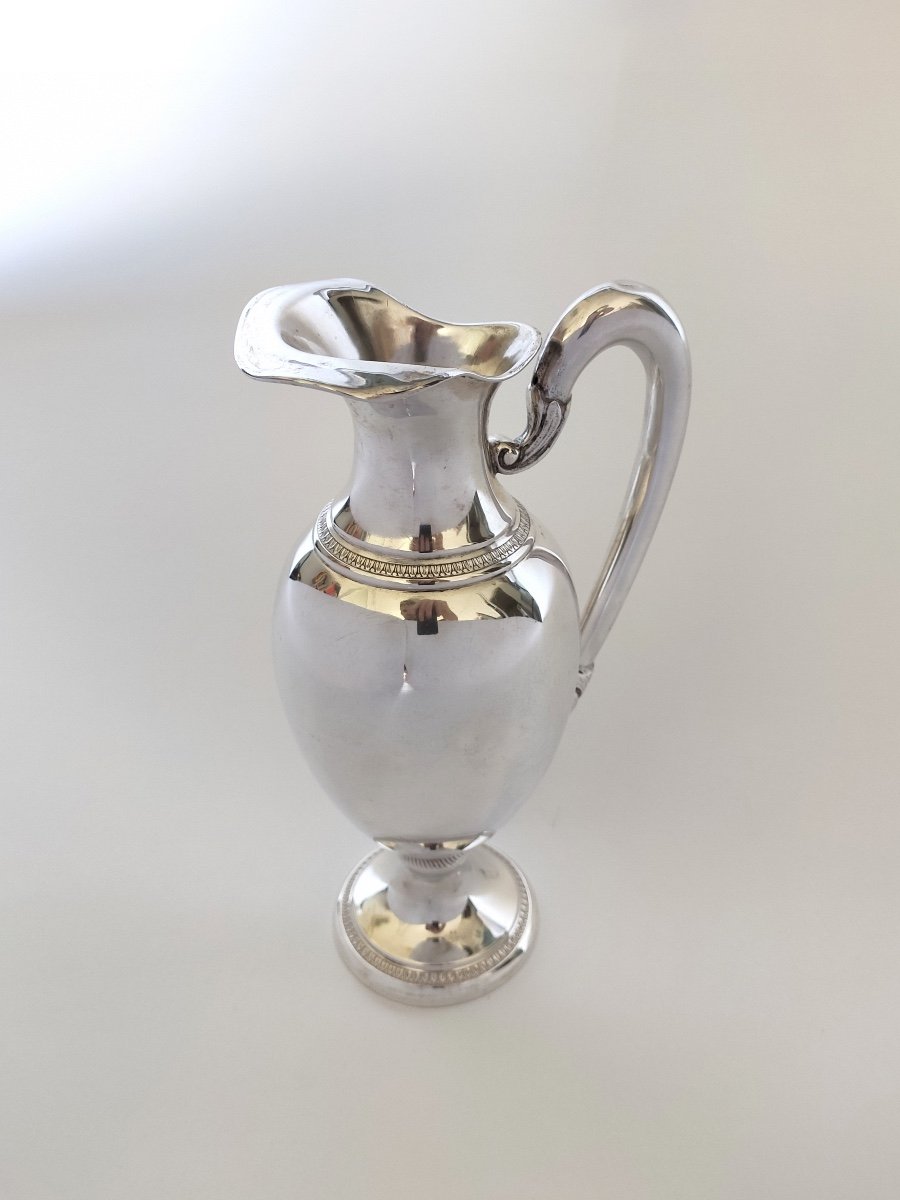 Large Italian Solid Silver Ewer In Neo Classical Style.-photo-8