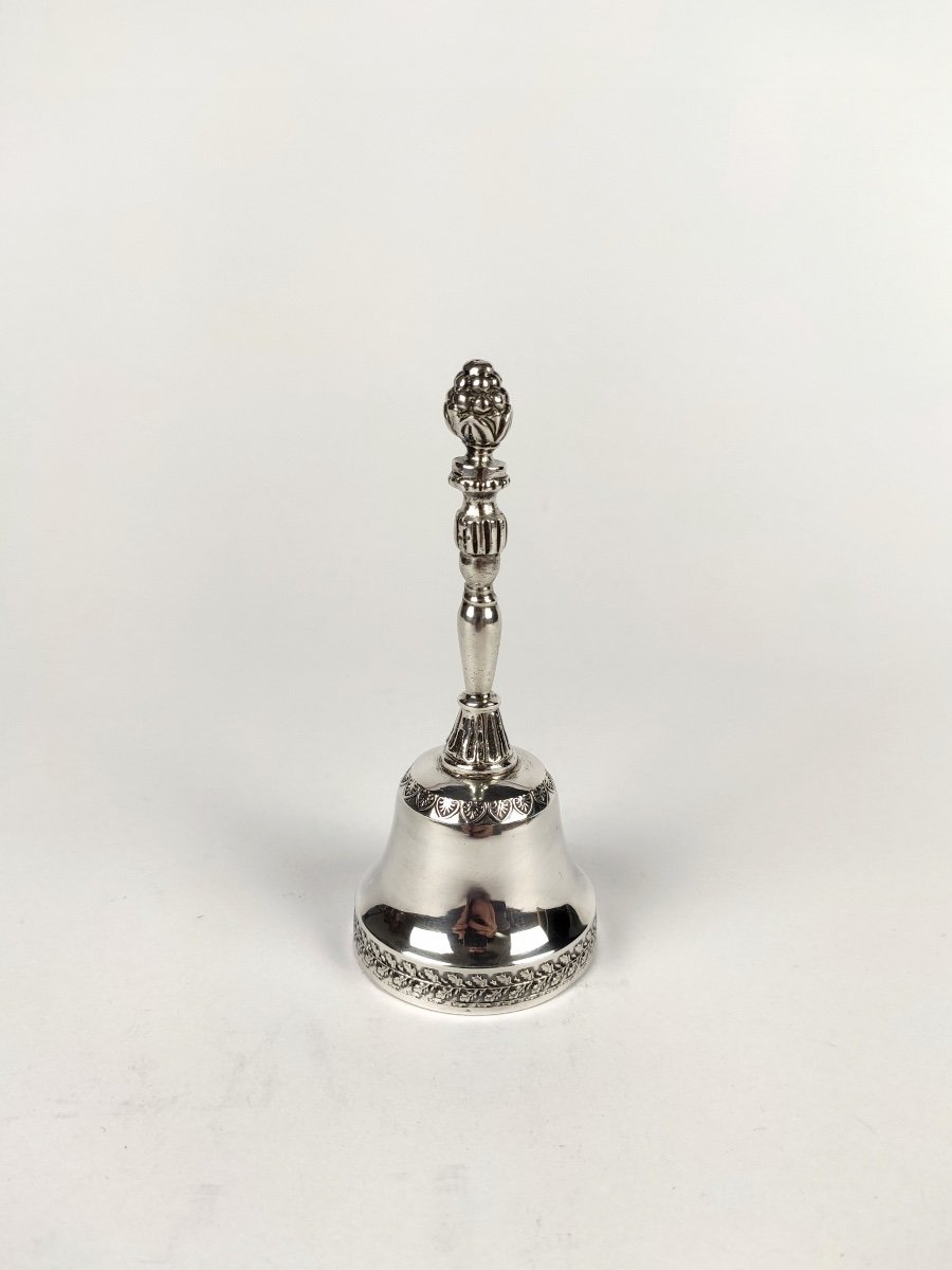 Superb Empire Style Solid Silver Table Or Mass Bell. -photo-2