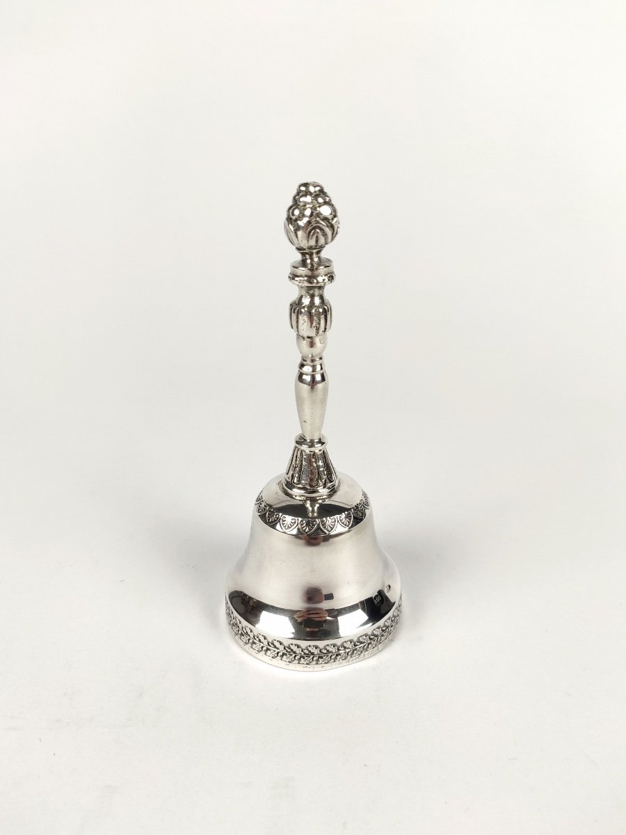 Superb Empire Style Solid Silver Table Or Mass Bell. -photo-3