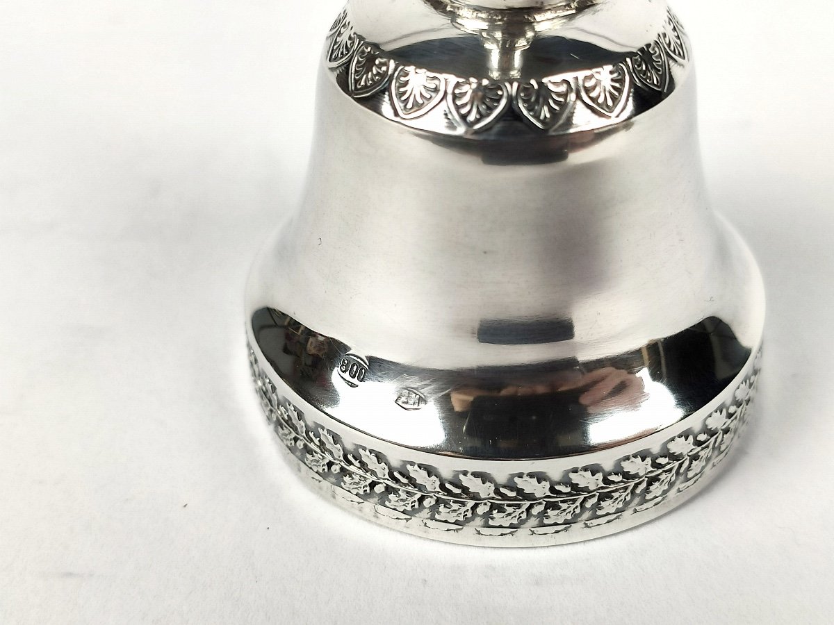 Superb Empire Style Solid Silver Table Or Mass Bell. -photo-6