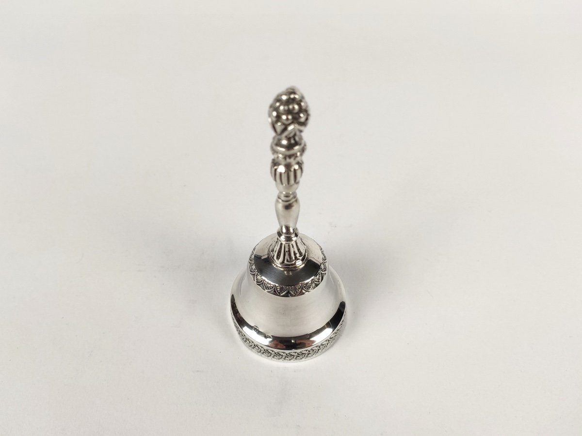 Superb Empire Style Solid Silver Table Or Mass Bell. -photo-7