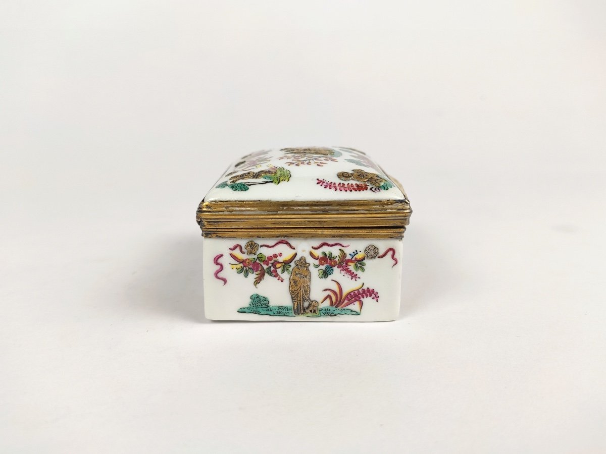 Samson: Rare Porcelain Snuffbox, Silver-gilt Mounting And Appliques. Solid Silver. Late 19th Century-photo-4