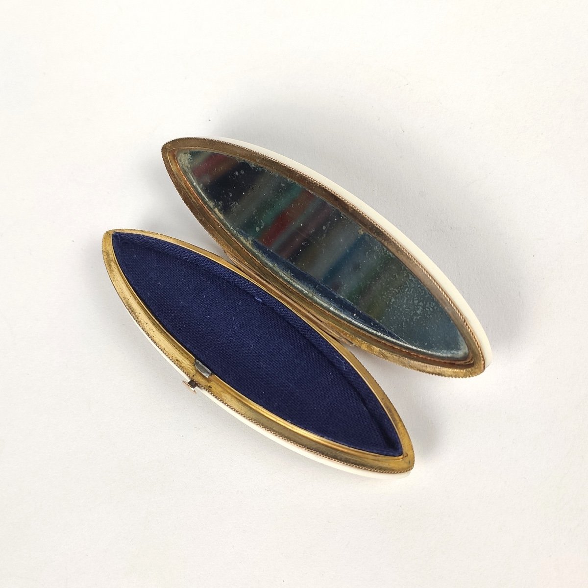  Superb Navette Box Enamel And Pomponne, Late 18th - Early 19th Century. Directory Or Consulate-photo-6