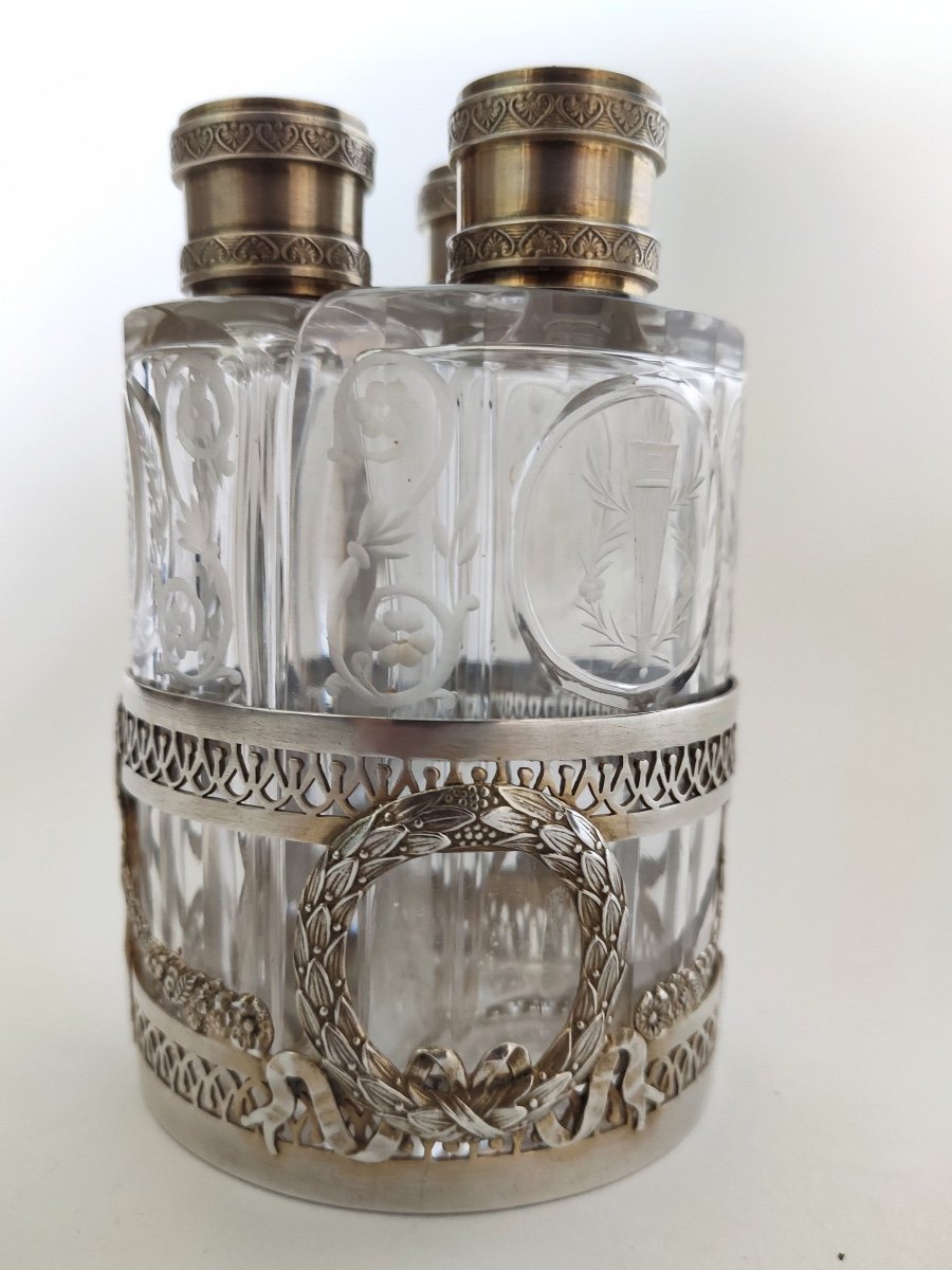 R. Mauger: Superb Large Perfume Cellar In Solid Silver, Vermeil And Glass St Louis XVI C1900-photo-7