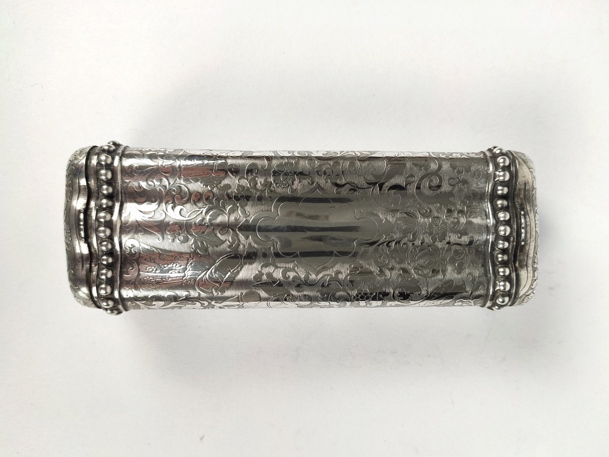 Exceptional Solid Silver Cigar And Pyrogen Case, Chinese Decor. Two Compartments-photo-4