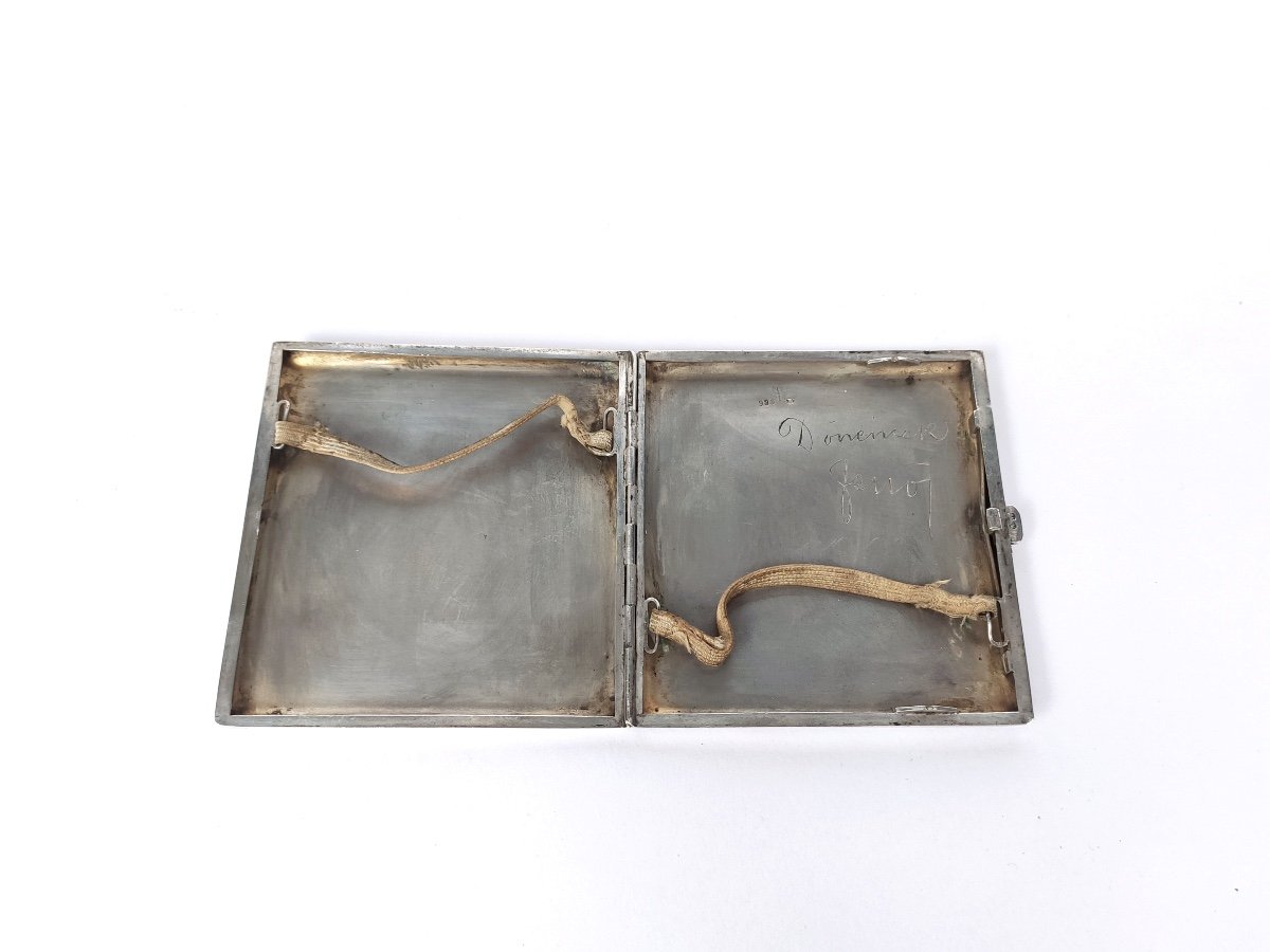 Austria: Superb Cigarette Case In Solid Silver Guilloché And Enameled Art Déjà, 20th Century.-photo-1