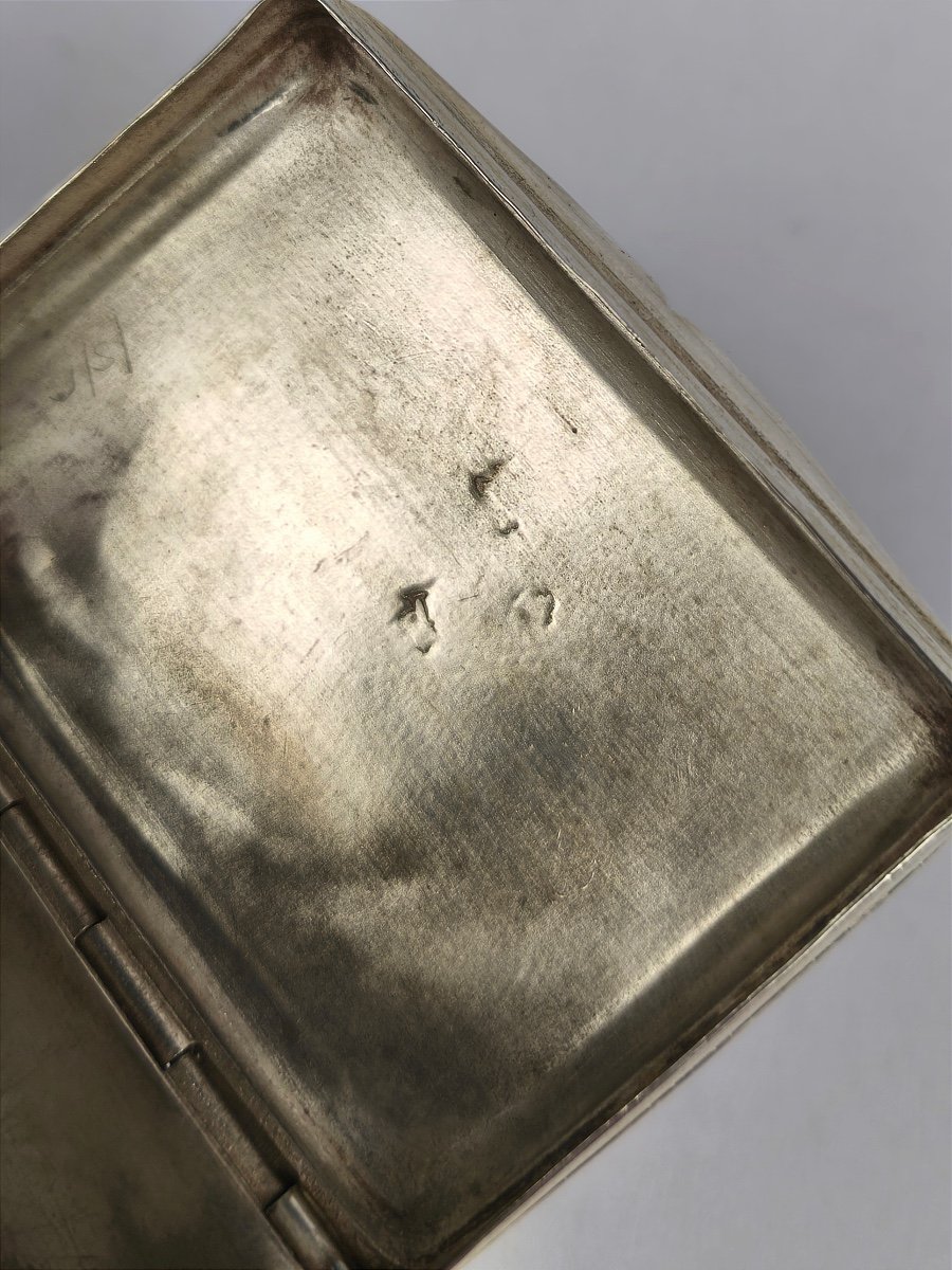  Superb Romantic Snuff Box, Solid Silver 18th Century. Rocaille Decor, Louis XV Period, 18th Century-photo-6