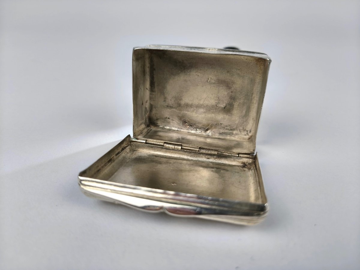  Superb Romantic Snuff Box, Solid Silver 18th Century. Rocaille Decor, Louis XV Period, 18th Century-photo-7