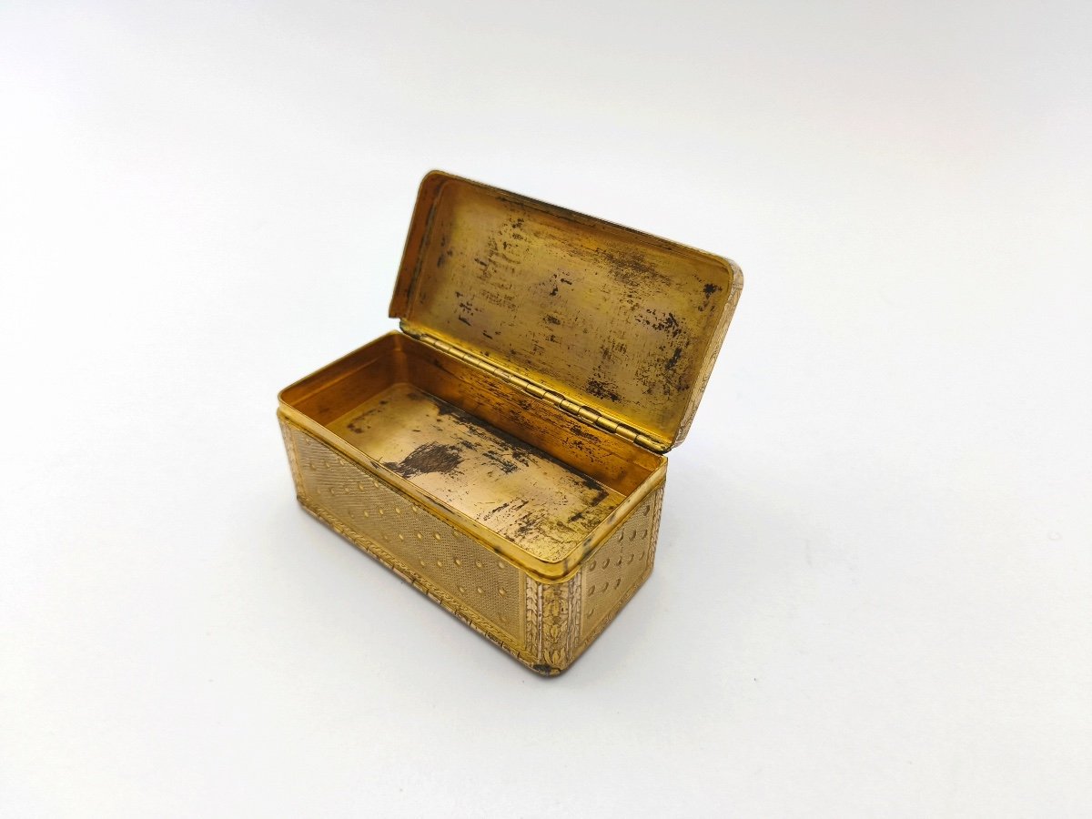 Very Interesting Snuff Box In Pomponne Guilloché, Triple Compartment. End Of The 18th Century.-photo-4