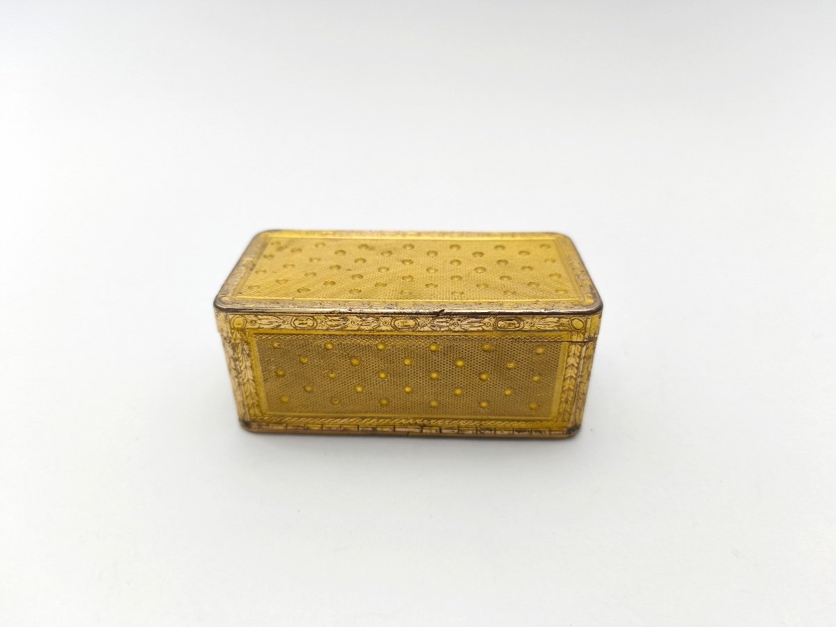 Very Interesting Snuff Box In Pomponne Guilloché, Triple Compartment. End Of The 18th Century.-photo-4