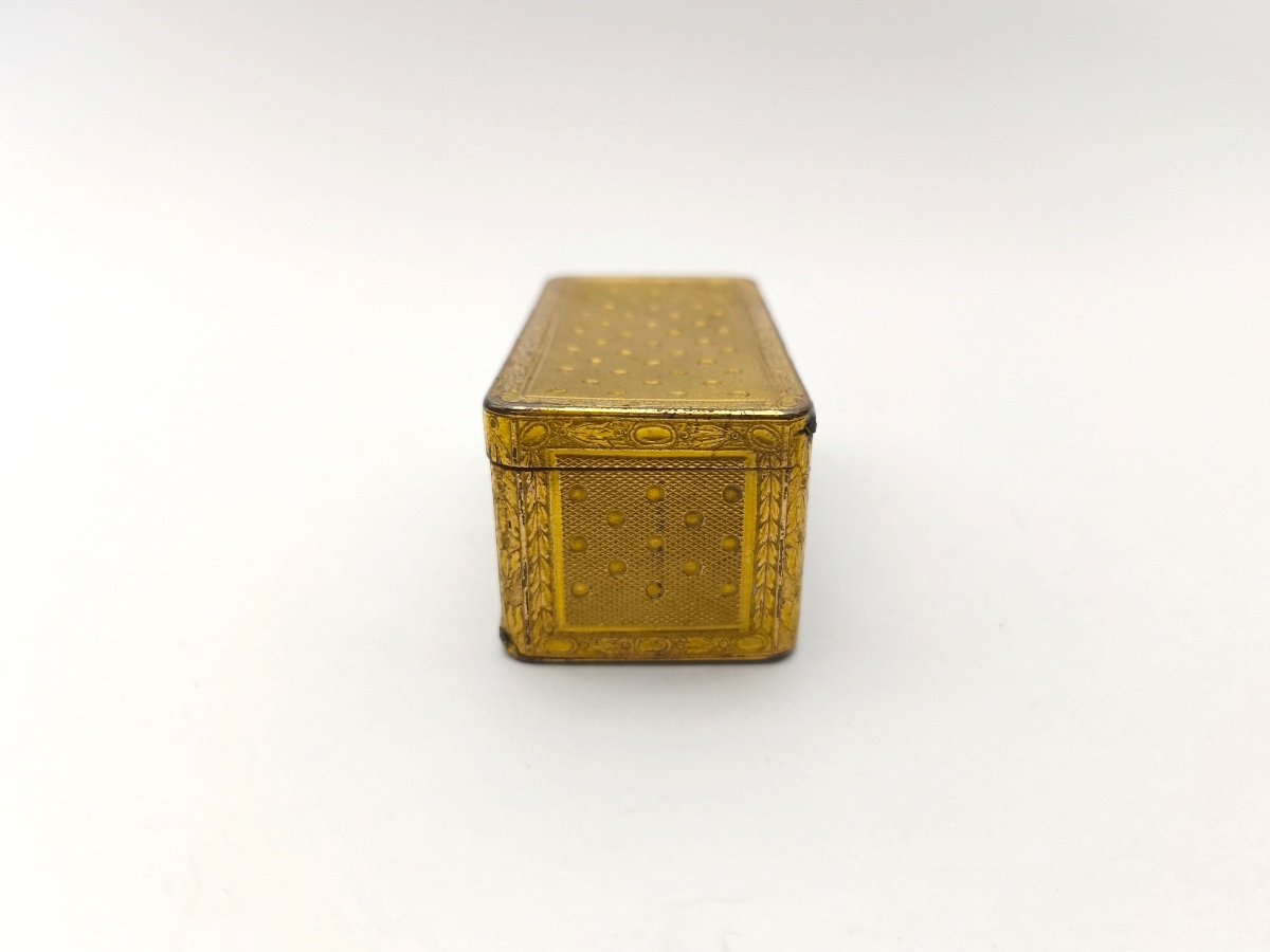 Very Interesting Snuff Box In Pomponne Guilloché, Triple Compartment. End Of The 18th Century.-photo-5